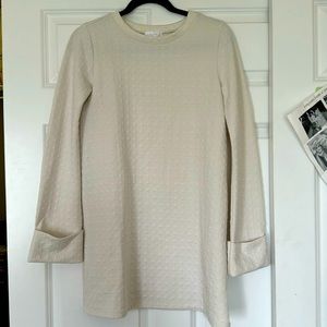 Leith winter white bell sleeve dress